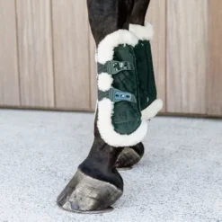 Kentucky Horsewear Kentucky Peesbeschermers Bamboo Elastic Velvet Vegan Bont Donker Groen