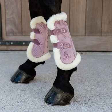 Kentucky Horsewear Kentucky Peesbeschermers Bamboo Elastic Velvet Vegan Bont Oud Roze 1 Kentucky Horsewear Kentucky Peesbeschermers Bamboo Elastic Velvet Vegan Bont Oud Roze