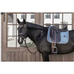 Kentucky Horsewear Kentucky Dressuur Zadeldekje Classic Leer Dusty Blue